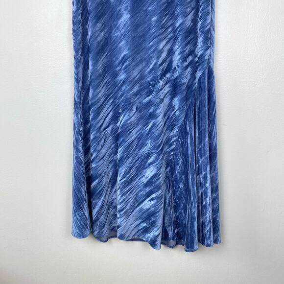 Free People Noa Velvet Slip Skirt Light Night Crushed Velvet Mix Blue Size XS - Picture 5 of 11